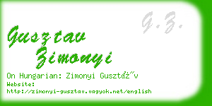 gusztav zimonyi business card